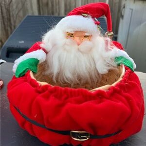 Vintage Handmade Santa Basket